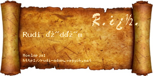Rudi Ádám névjegykártya